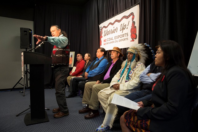 Native Americans Press Conference against coal harvesting, oil drilling, etc...