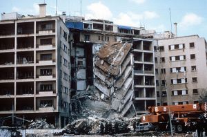 U.S. Embassy & C.I.A "annex" facility bombed in Beirut, Lebanon in March of 1983 (photo courtesy of Wikipedia, 2015)  